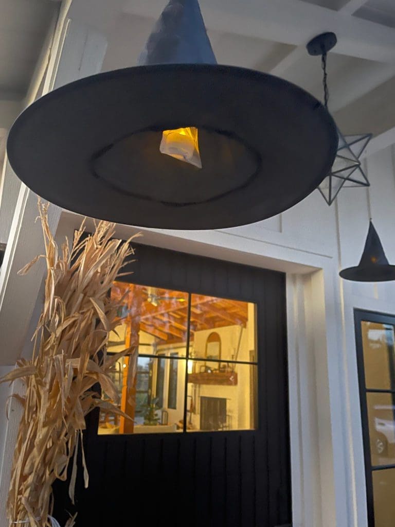 DIY Floating Witch Hat Lights Up at Night