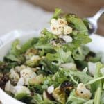 Harvest Salad with roasted brussels sprouts and cauliflower and shallot dijon dressing