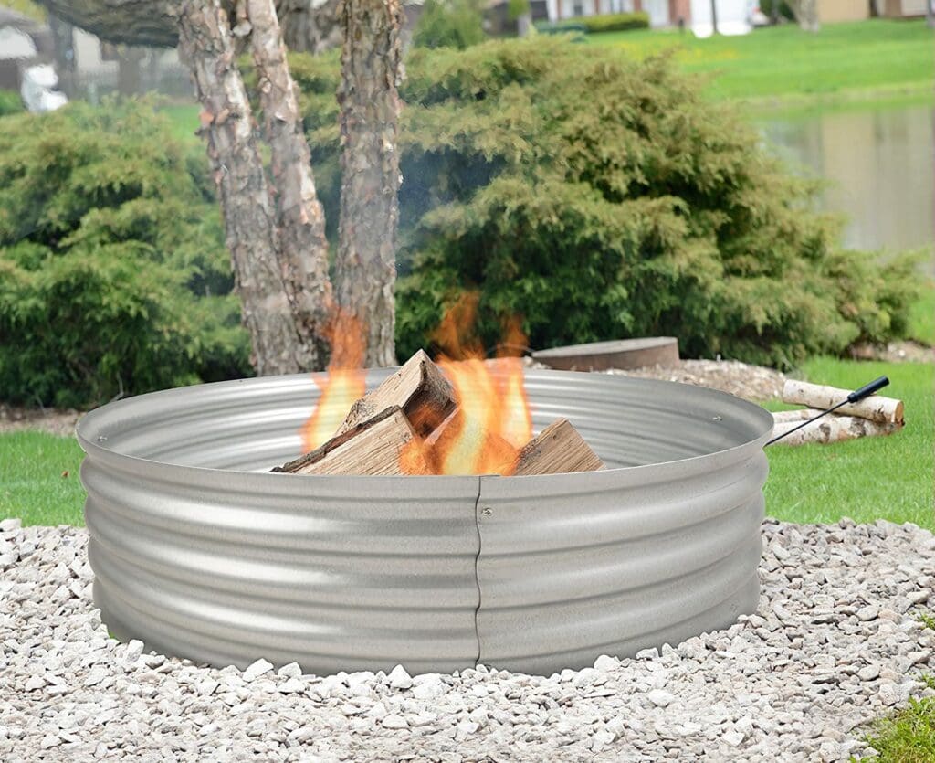 outdoor galvanized firepit ring