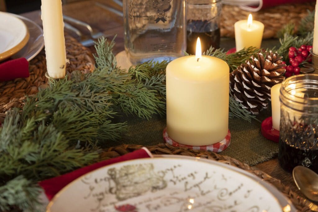Jar lids as candle holders