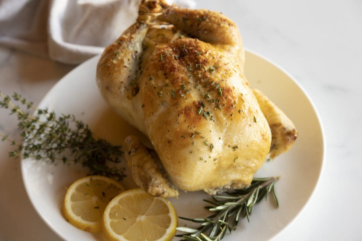 Oven Roasted Whole Chicken with Lemon and Thyme Recipe